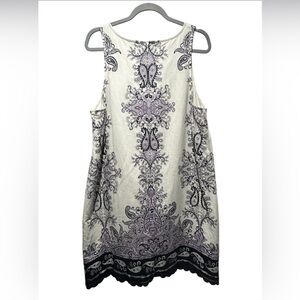 Loft purple paisley dress size 12 NWT